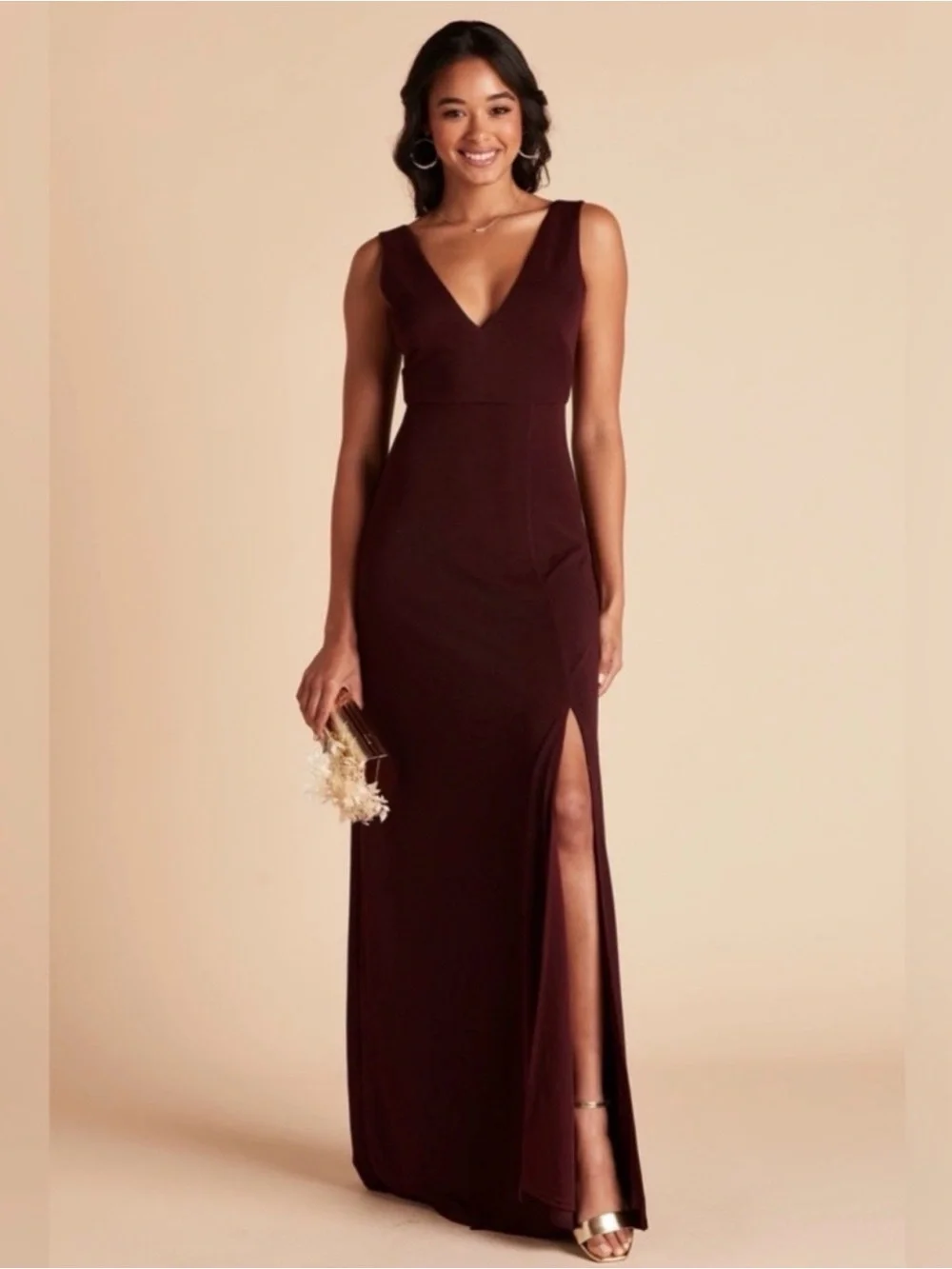 Birdy Grey Shamin Dress Crepe Cabernet SMALL NEW NWT BRIDESMAID WEDDING